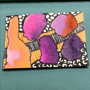 Abstract Art Card with Vibrant Colors ACEO